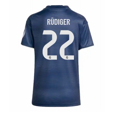 Ženski Nogometni dresi Real Madrid Antonio Rudiger #22 Gostujoči 2025-26 Kratek Rokav Ženski Nogometni dresi Real Madrid Antonio Rudiger #22 Gostujoči 2025-26 Kratek Rokav